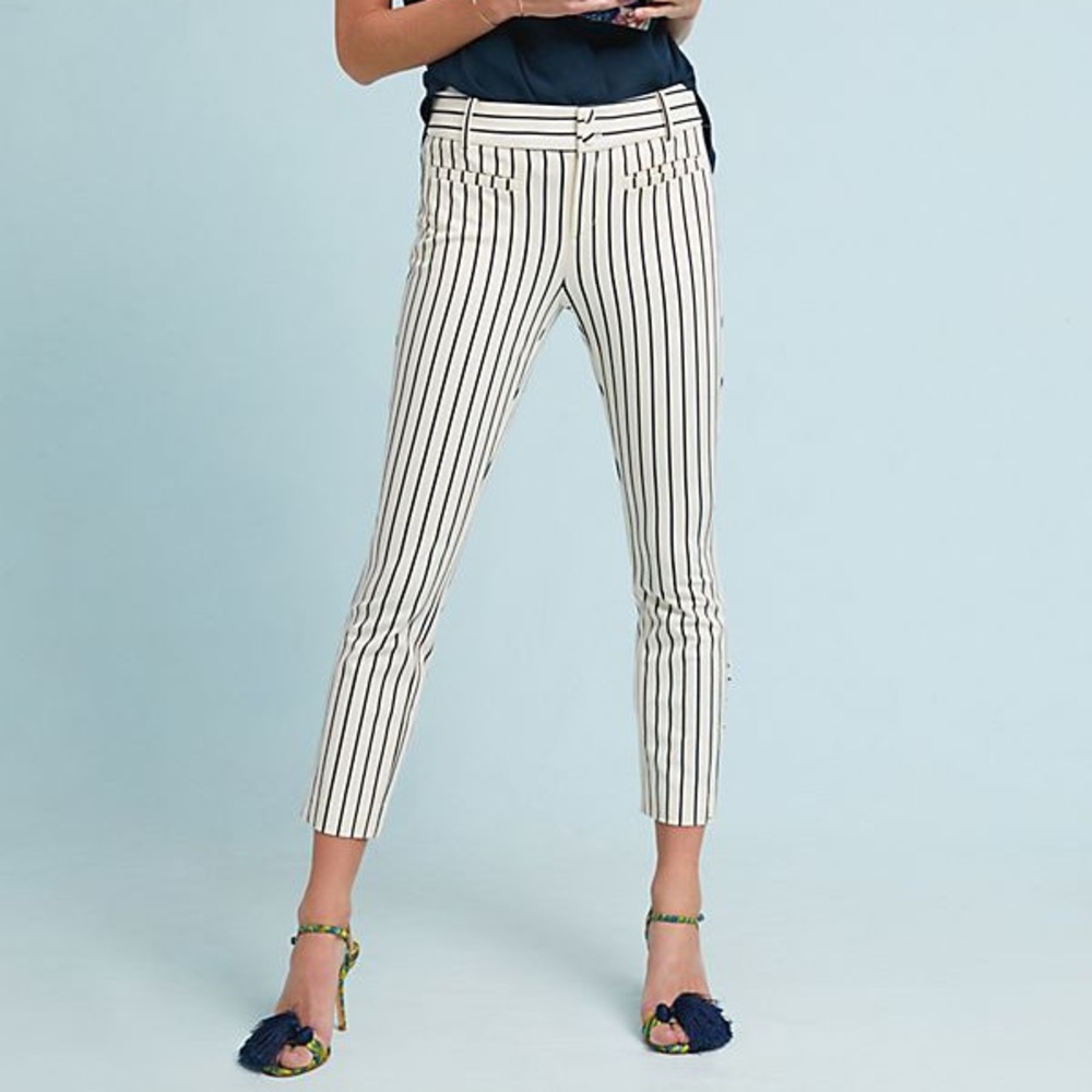 Anthropologie Striped Slim Trouser